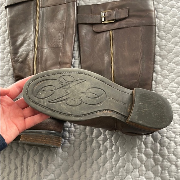 Brown Leather Riding Boots with Buckles - Picture 3 of 4